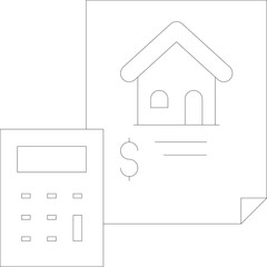 Architectural Floor Plan Outline of a House With Transparent Background and Dashed Lines Representing Walls and Roof Structure