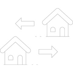 Abstract Geometric Shapes and Lines on Transparent Background Representing Connectivity and Movement in a Minimalist Style