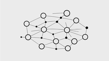 Abstract interconnected network of nodes and lines representing connections and data flow.
