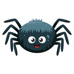 Black spider on white background vector illustration isolated design perfect for halloween decoration insect silhouette creepy arachnid or horror themed artwork