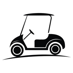 Golf cart icon silhouette symbol vector isolated illustration simple negative space design perfect for sport transport or recreation vehicle artwork
