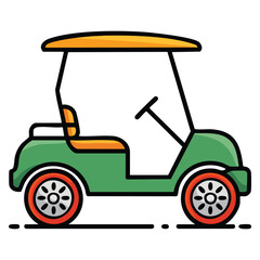 Golf cart color icon isolated vector illustration transportation design element perfect for sport field mobility or recreational vehicle artwork concepts