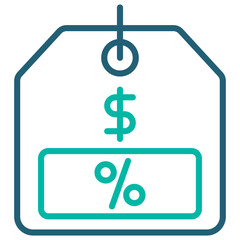 Price Outline Blue Icon