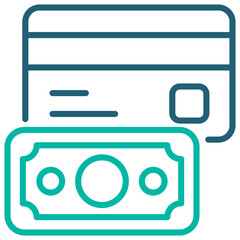 Credit Outline Blue Icon