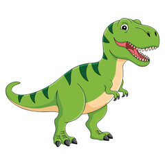 Vector illustration of tyrannosaurus rex with sharp teeth ideal for dinosaur design prehistoric concept wild predator or animal themed creative artwork