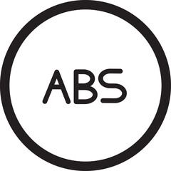 Black Outline Circle With The Letters ABS In White Inside The Circle Against A Transparent Background