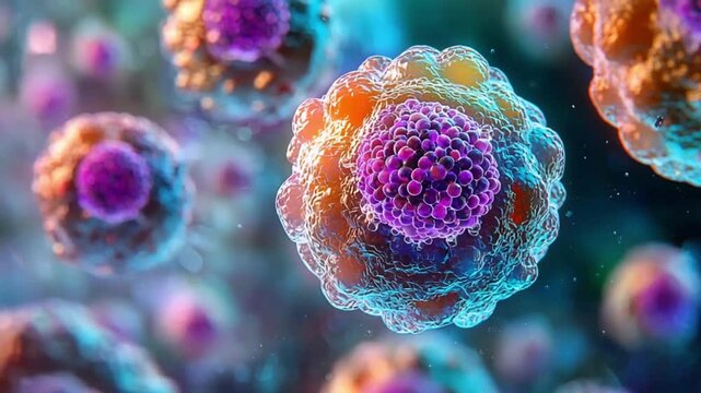 Highly detailed 3D visualization of a virus cell pathogen or infectious disease agent representing microscopic medical research and biology