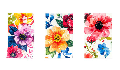 Vintage floral washi tape scraps; isolated on a transparent background; PNG