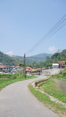 Fototapeta premium the atmosphere in the village where there are rivers and roads