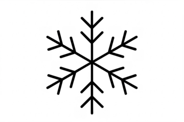 Winter weather snowflake icon line art transparent background