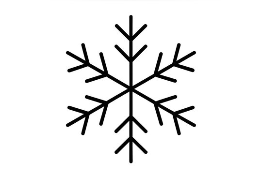 Winter weather snowflake icon line art transparent background
