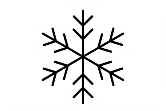 Winter weather snowflake icon line art transparent background