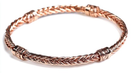 Fototapeta premium Stylish braided copper bracelet for fashion lovers.