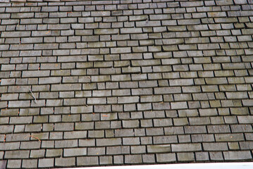 Old wood shingled roof