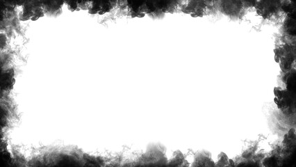 Smoke frame white flame . Border fog mist texture effect for film , text or space