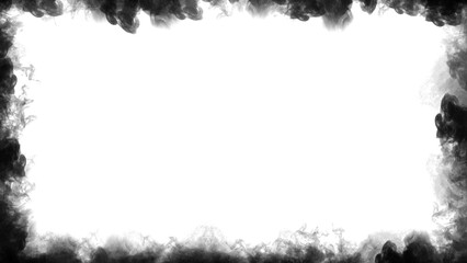 Smoke frame white flame . Border fog mist texture effect for film , text or space