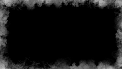 Smoke frame white flame . Border fog mist texture effect for film , text or space