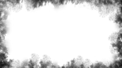 Smoke frame white flame . Border fog mist texture effect for film , text or space