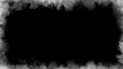 Smoke frame white flame . Border fog mist texture effect for film , text or space