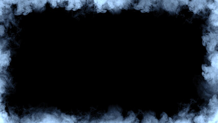 Smoke frame blue flame . Border fog mist texture effect for film , text or space