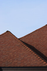 Brown roof shingles