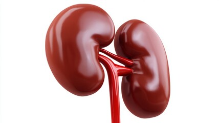 Human kidneys anatomical model showing renal organs for medical education and health concepts