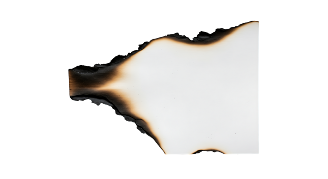 Burnt paper edge with charred texture ideal for grungy design and creative projects