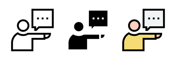 Conjunto de iconos de comunicación personal. Conversación, mensaje directo, interacción y conexión humana. Ilustración vectorial