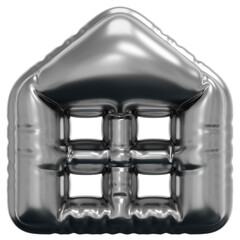 3D Inflated Chrome Minimal Home Icon