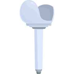 Cartoon Style Illustration of a White Olympic Torch With a Blue Flame and Transparent Background