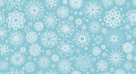 Naklejka premium Seamless snowflake pattern on a light blue background