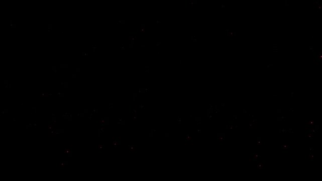 Orange glitter particles falling and bouncing on the back background