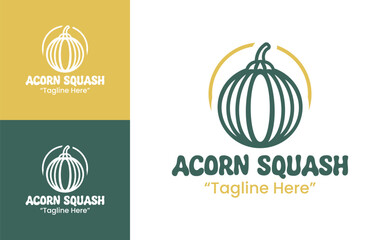 Flat Acorn Squash Logo for Vegan Food Branding