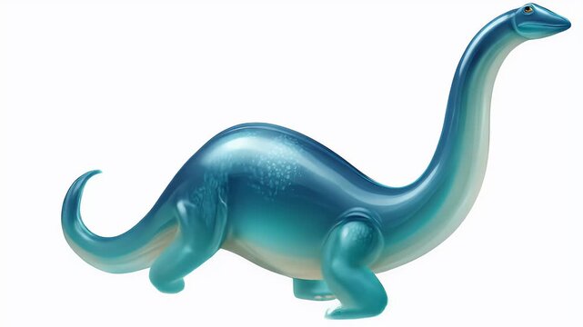 Blue Toy Dinosaur on White Background, Isolated.