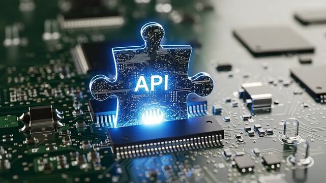 API Puzzle Piece On motherboard for system integration