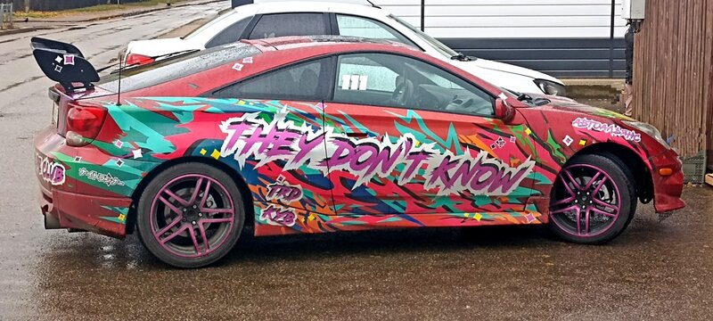 Smolensk, Russia - October 20, 2025: Car with airbrushing and stickers