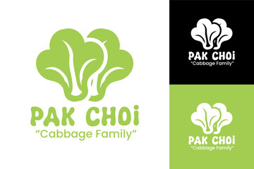 Minimalist Pak Choi Logo Clean Natural Food Symbol