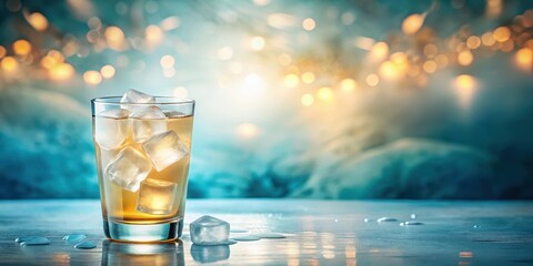 Refreshing Iced Beverage in a Glass on a Table with a Bokeh Background