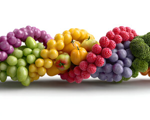 Colorful fruit dna strand concept personalized nutrition science vibrant health