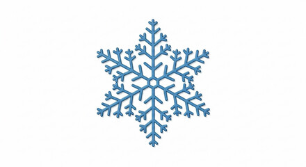 A stylized blue snowflake with a symmetrical design, evoking the beauty and uniqueness of winters icy formations