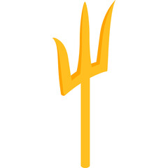 Golden Trident Icon Isolated on White Background Minimalist Symbol of Power and Mythology Vector Graphic