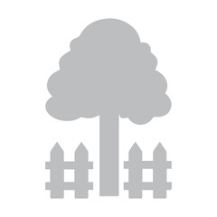 Tree and Fence Icon