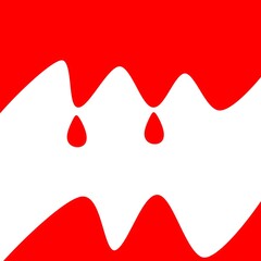 Fototapeta premium red wavy illustration. Drops of red syrup or liquid. Red waves with drops.