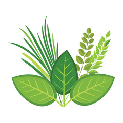 Chives Basil and Green Herb Mixture Illustration Simple Flat Vector Design for Kitchen and Garden Themes