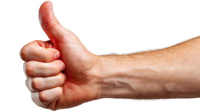 Thumb up: This image shows a hand with its thumb raised, conveying approval and encouragement in a simple and direct manner. 