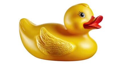 Rubber Duck: A cheerful yellow rubber duck with a red beak and detailed eye. Perfect for fun and bath time joy.