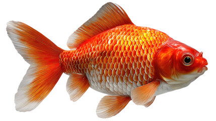 Golden Splendor: A vibrant goldfish showcases its lustrous scales and elegant fins, capturing the essence of aquatic beauty.