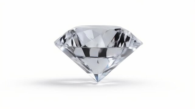 Sparkling Diamond Gemstone Isolated on White Background.