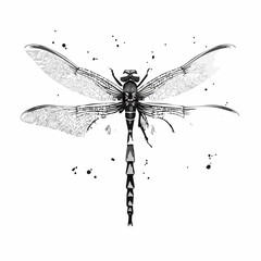 watercolor dragonfly vector illustration isolated on white background
