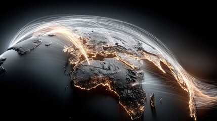 Conceptual image of global network connections and communication around the world